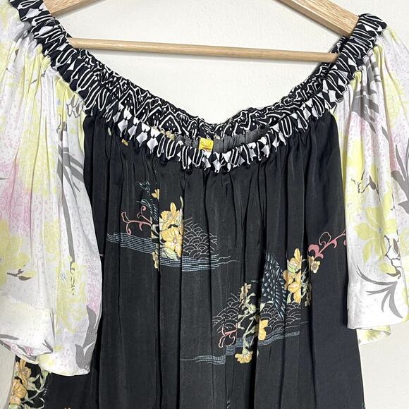 Free People Rockin' Rochelle floral off the shoulder‎ top XS - Picture 4 of 7